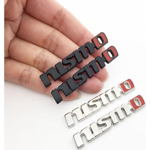 2PCS/set Nismo Small Metal Logo Car Stickers Rear Trunk Emblem Grill Badge for Nissan Juke Tiida Teana GTR GTR 350Z 370Z 240SX