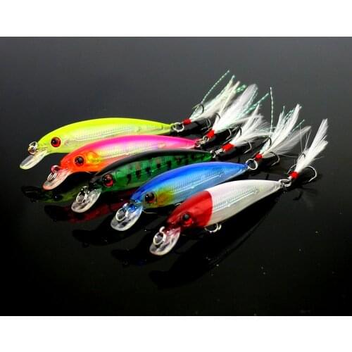 5pcs New Minnow Fishing Lure Hard Plastic Bait 9cm 8g Sea Bass Pike Trout Artificial Bait Laser Lure Fishing Wobblers