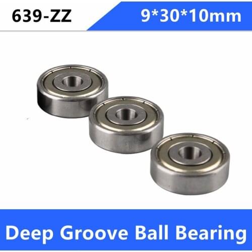 50pcs/lot 639ZZ 639-ZZ 639 ZZ 9*30*10mm Deep Groove Ball bearing Mini Miniature Ball Bearings 9x30x10mm