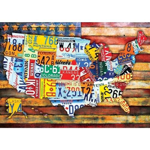 5D DIY Diamond Painting Map of America Full Square/Round Diamond Embroidery Cross Stitch Rhinestone Mosaic Decoration Art