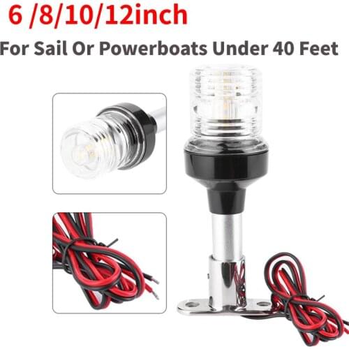 6/8/10/12 inch 12~24V Fold Down Marine Boat LED Navigation Lights Marine Boat Yacht Stern Anchor Light LED Sailing Light Lamp