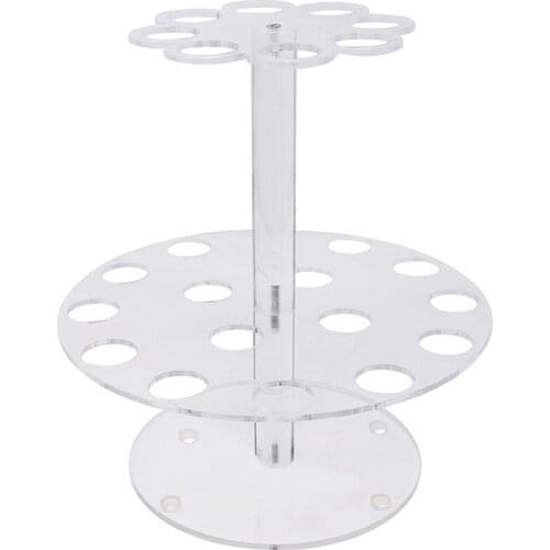 Round Clear Acrylic Mini Ice Cream Cone Holder Stand 24 Holes to Display Sushi Hand Rolls Popcorn Cotton Candy French Fries Swee