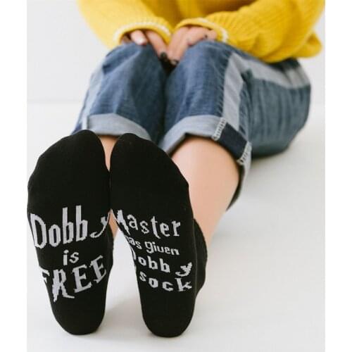 2019 New spring summer cotton short socks harajuku Letters print cute funny sock dobby is a master female casual Creative socks