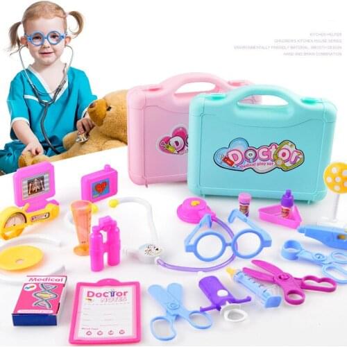10/12Pcs Kids Cosplay Pretend Play Doctor Game Toys Set Medicine Box Simulation Stethoscope Children educational Toys TY0418