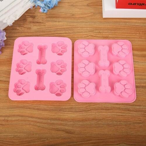 1PC Silicone Dog Bone Cake Mold For Chocolate Jelly Pudding Ice Cream Footprint Baking Decorate Tool PF 007