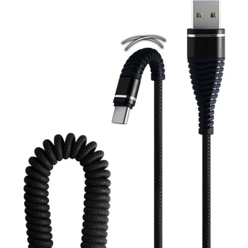 Spring Micro USB Cable Type C Fast Charger For Samsung S8 S9 S7 Edge Car Retractable Data Cord For Huawei P30 lite Redmi note 7