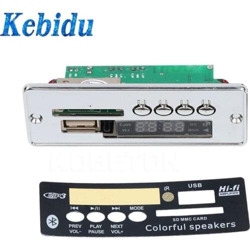 Kebidu MP3 Player Integrated MP3 Decoder Board Module Car USB Bluetooth Hands-free with Remote Control USB FM Aux Radio for Car