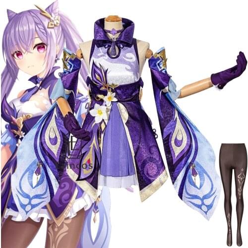 Keqing Cosplay Costume Genshin Impact KEQING Cosplay Costume Dress Halloween Party Outfit Uniforms For Women