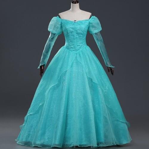 Mermaid Princess Ariel Cosplay Costume Adult Women Role-playing Beautiful Dress Halloween Carnival Party Gown