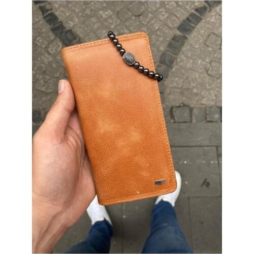 Karali Leather Phone Compartment Crazy Tabahakiki Leather Wallet-Zircon Bracelet Gift
