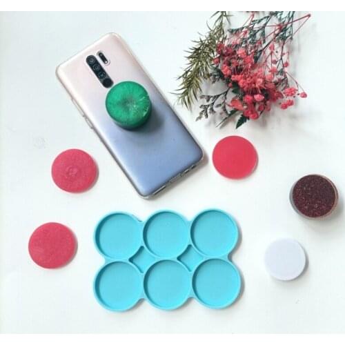1 Pc Round Coaster Resin Epoxy Silicone Molds 6-Bundle Disc Circle Tray with Hole Jewelry Casting Necklace Pendant Keychain DIY