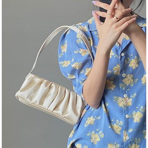 Summer womens bags 2021 new trendy fashion folds underarm bag ins messenger bag shoulder bag