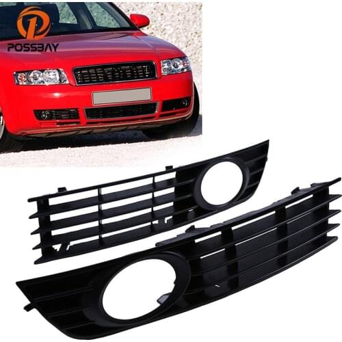 POSSBAY Left/Right Car Front Bumper Lower Grilles Fog Light Cover Hood Vent Trim for Audi A4 B6 Sedan 2001-2005 Car Accessories