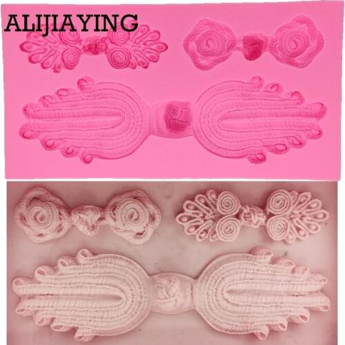 M1293 1Pcs DIY Retro Flower Button shape silicone mold Fondant Cupcake Jelly Candy Chocolate Decoration Baking Tool
