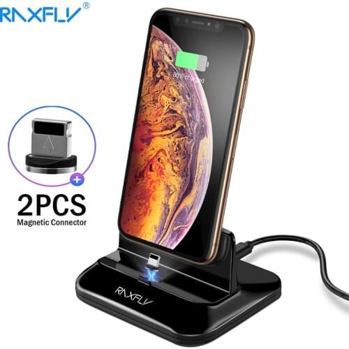 RAXFLY Magnetic Phone Charger For iphone 7 Dock Station Magnet Desktop Charging Dock Stand Holder For iphone 8 Plus X XS Max