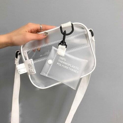 Small Phone Bags with Card Holder Wide Straps Flap Casual Pvc Transparent Clear Women Crossbody Bags Shoulder Bag Handbag Jelly