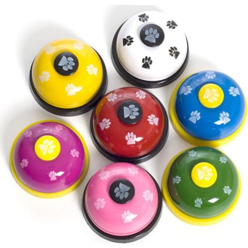 Small Ring Bell Dog Training Products 7 Colors Sound Interactive Toys Called Dinner Footprint Lovely Pets Dogs Accessories Puppy