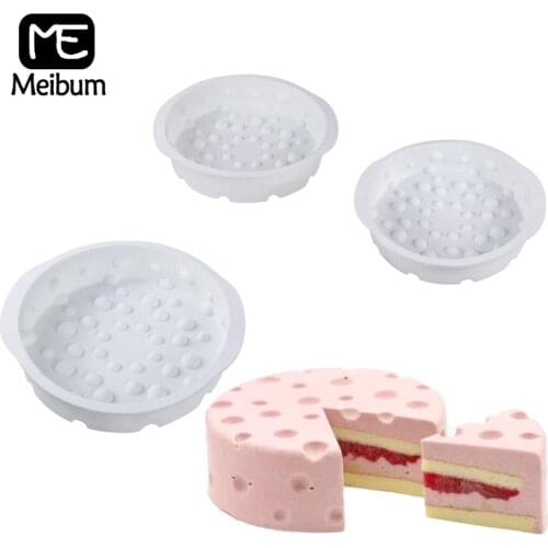 Meibum 4/6/8 inch Round Cheese Shape Cake Mold Mousse Dessert Pan Silicone Molds Muffin Pastry Mould Kitchen Baking Tools