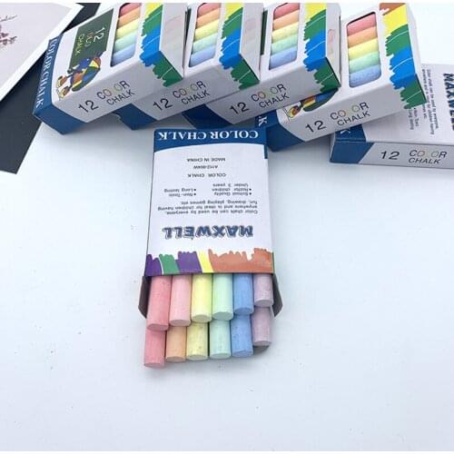 12 pcs Dustless color Chalk Blackboard, doodle, chalk Stationary Office School Supplies Childrens drawing board chalk