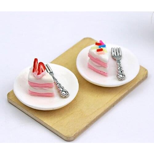 1pcs 1/12 Scale Miniature Dollhouse Mini Strawberry Chocolate Cake Food for ob11 bjd Doll Play Kitchen Accessories