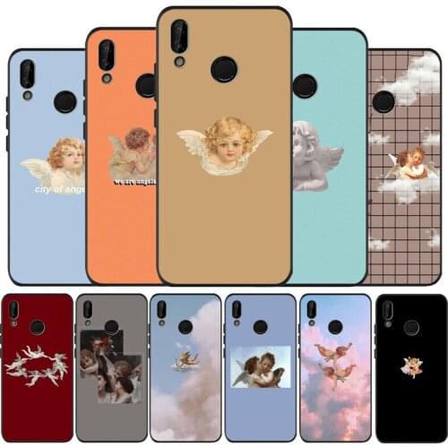 Fashion aesthetic cute art angle popular Black Soft Phone Case For Huawei 40 30 20 10 9 Lite Pro P smart 2019 Y6 Y6 Prime2019