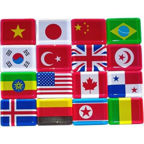 National flags Glass Fridge Magnets Tourist Souvenirs Crafts gifts Refrigerator Magnets Decoration Articles Handicraft