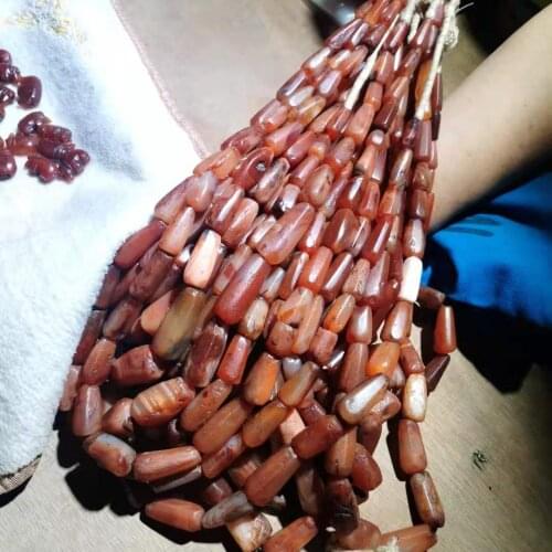 1pcs/lot African century-old agate with cinnabar string tower necklace natural accessories gem jewelry Detachable bead precious