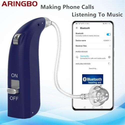 Rechargeable Bluetooth Digital Hearing Aid Sound Amplifiers Wireless Ear Aids for Elderly Moderate to Severe Loss Drop Shipping