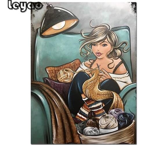 Full Square/Round Drill 5D DIY Diamond Painting Fat Lady Knitting Embroidery beads Cross Stitch Mosaic Rhinestones
