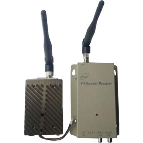 Big power 6W dual way video imput 1.2G transceiver for cctv 1.2G CCTV transmitter 1.2G Video Audio Transmitter Receiver