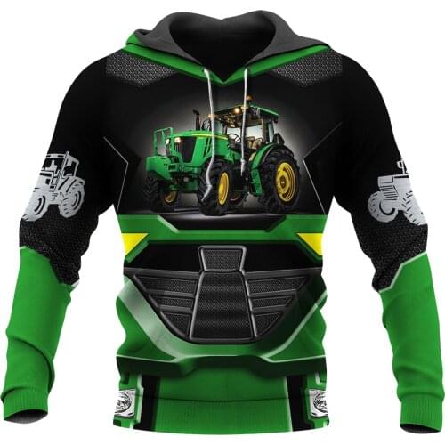 Worker Farmer Tractor instrument Funny NewFashion Long Sleeves 3DPrint Zipper/Hoodies/Sweatshirts/Jacket/Men/women A-289