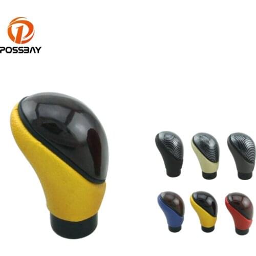 POSSBAY Universal Car Gear Shift Knob MT Artificial Wooden Stick Shifter Lever Knob Head Handle Cover Automobiles Accessories
