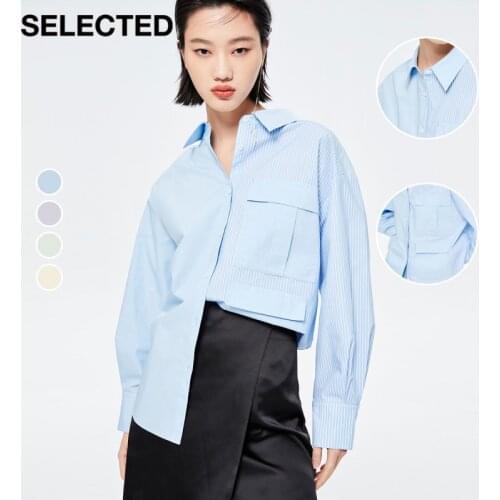 Женские рубашки в полоску SELECTED China At AliExpress