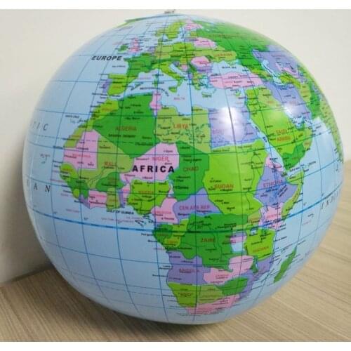 30cm Inflatable Globe World Earth Ocean Map Ball Educational Supplies Geography Learning Educational Beach Ball Kids Geography