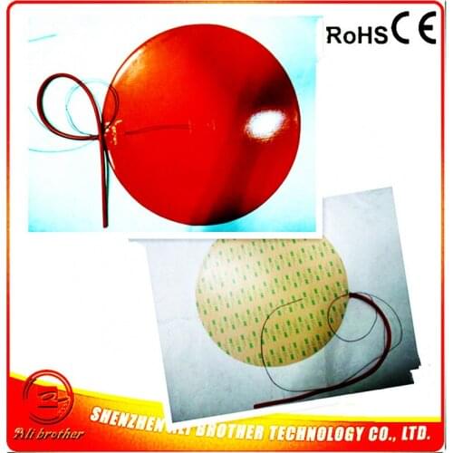 Silicone Rubber 3D Printer Heater 220v 800w Diameter 500*1.5mm adhesive 1side 100k thermistor 500mm lead wire XD-H-D-1264