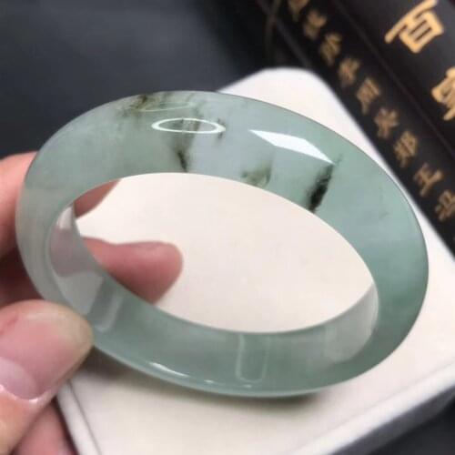 Only One !55MM Certified (Grade A)100% Natural Green Jadeite JADE Bracelet Women Bangle