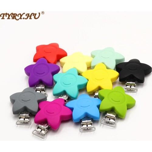 TYRY.HU 1pc Sunflower Pacifier Clip Baby Silicone Teether teething Accessories DIY Bead Tool Clip Clasps Baby Clasps Holder