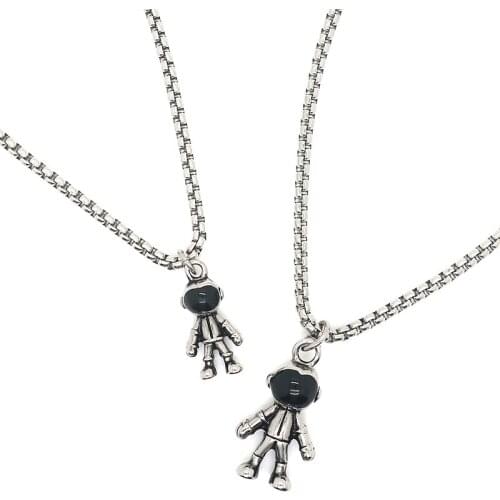 Unisex 316L Stainless Steel Cool Astronaut Pendant Chain
