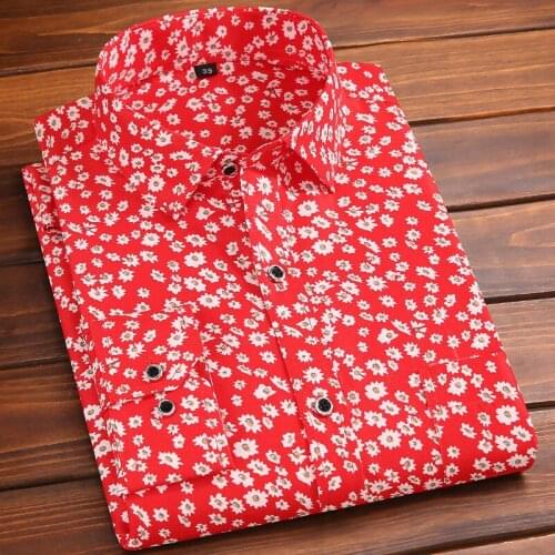 Spring and Autumn Floral Shirts Long Sleeve Mens Fashionable Thin Casual Printed Cotton Clothing Trendy Street Wear 5XL