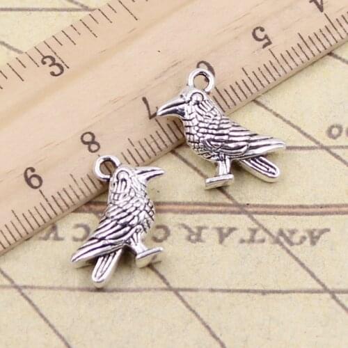 10pcs Charms Bird Parrot 17x17mm Tibetan Bronze Silver Color Pendants Antique Jewelry Making DIY Handmade Craft