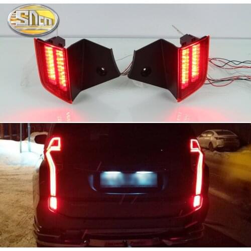 2PCS For Mitsubishi Pajero Sport 2016 - 2019 2-in-1 Functions Car LED Rear Fog Lamp Bumper Light Auto Brake Light Reflector