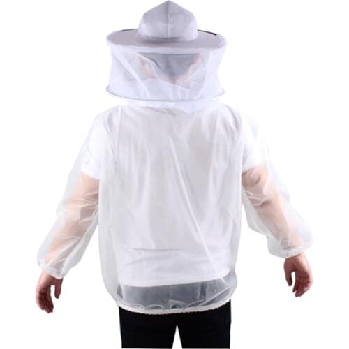 2PCS Beekeepers bee keeping cap veil coat clothing jacket hoodie face cover mosquit apiculture protection protect bees tools