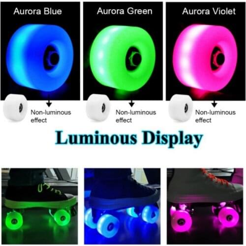 4 Pack Glow Inline Skate Wheels Beginners Replacement Wheel With Bearings Scooter Skate Wheels New