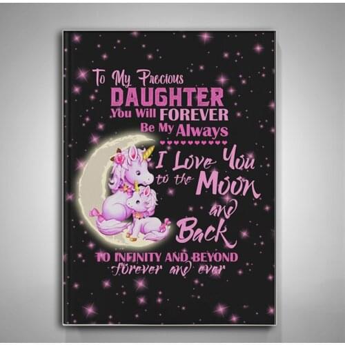 5D DIY diamond Painting“I love you back to the moon”full drill embroidery Diamond Mosaic Art cartoon pink unicorn Gifts