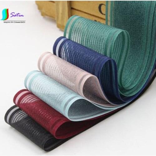 Hair Accessories Transparent Lace Snow Yarn With DIY Handmade Color Ribbon Bow Decoration Black Pink Blue 6meters/lot S079M