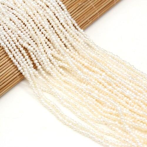 Fine White Freshwater Pearl Bead Potato Shaped Loose Bead for Jewelry Making DIY Bracelet Necklace Earrings Strand Size 2-3mm