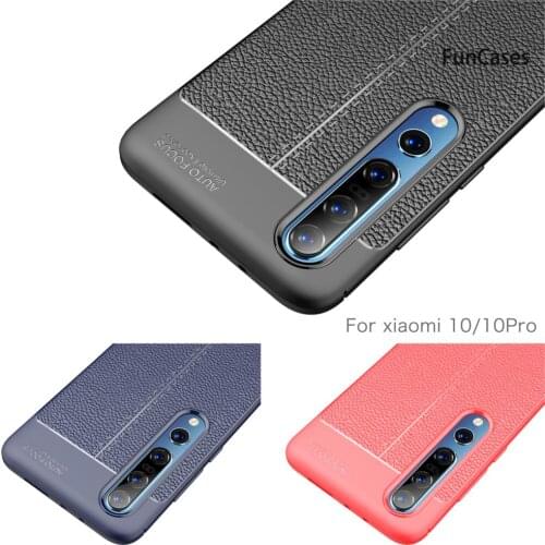 Smart Phone Cases For cover Xiaomi 10 Black Lychee Pattern Cases Phone Telofon Xiaomi capa 10 Pro Case Xiamomi Xiaiomi White