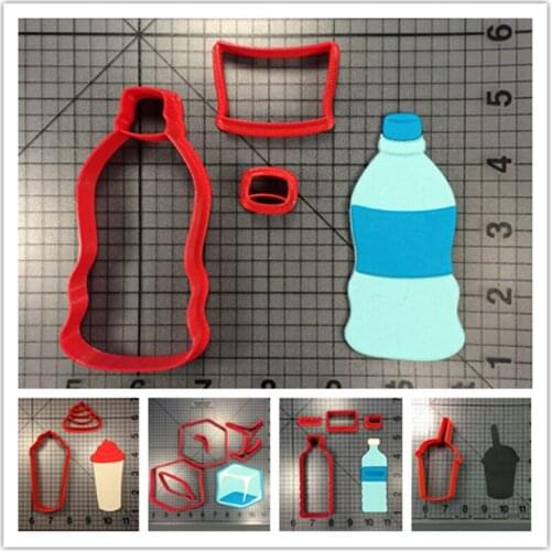 Food and Drinks shape fondant cookie cutters ice cube bottle water frozen-drink shape cake decorating cutter set
