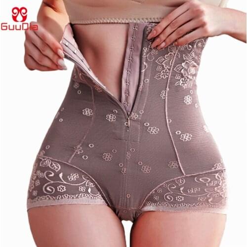 GUUDIA Body Shaper Panties High Waist with Zipper Hook Seamless Shapewear Waist Trainer Corsets Slimming Waist Shapers Seamless