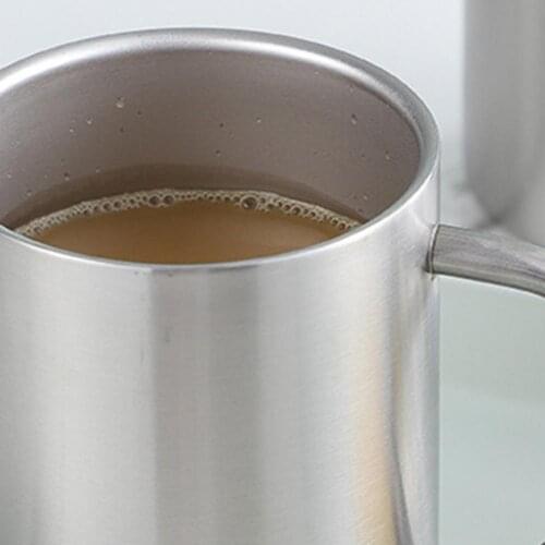 Water Mug Portable Double Anti-slip Handle Wall Stainless Steel Wide Application Travel Termo Cup Polished Surface for Home Liv
